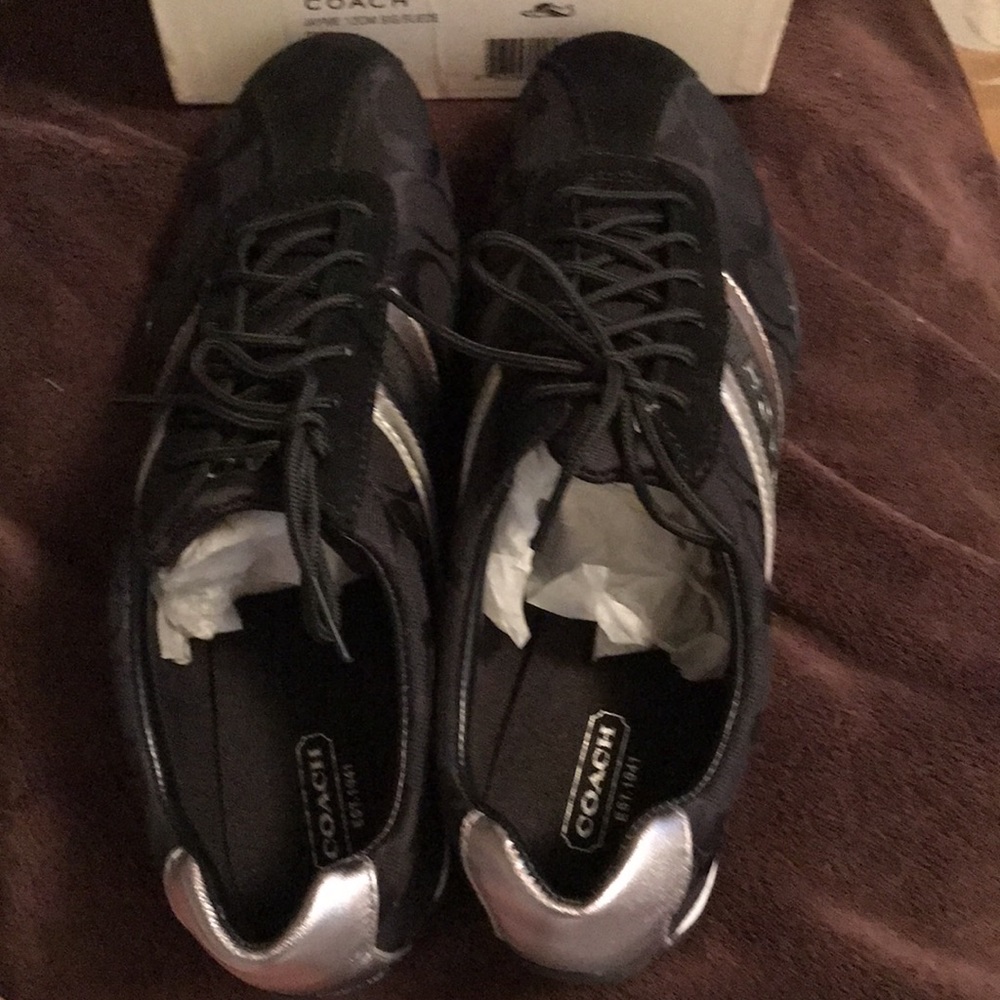 COACH Signature black on black suede sneakers